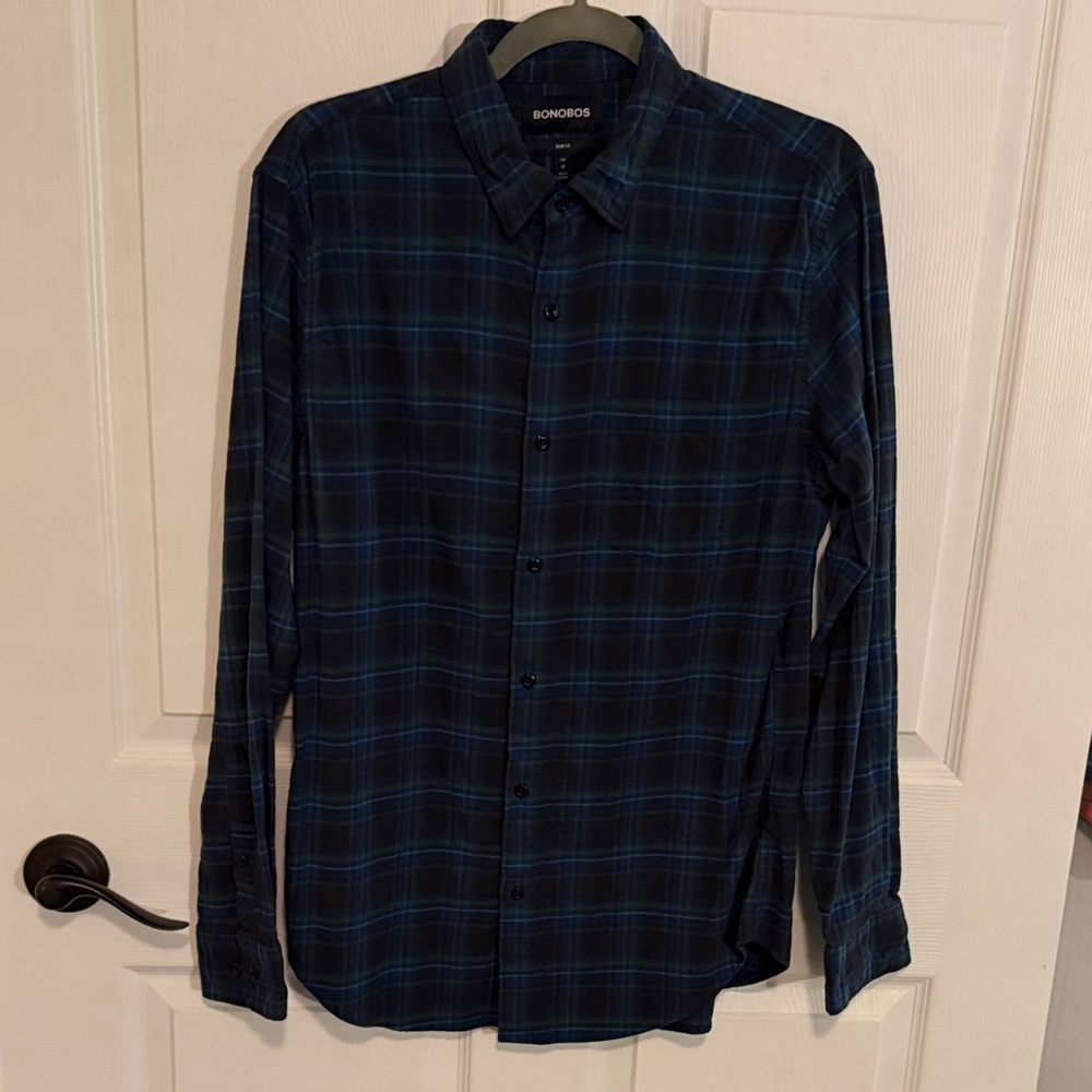 Bonobos Men's Navy and Black Checkered Shirt